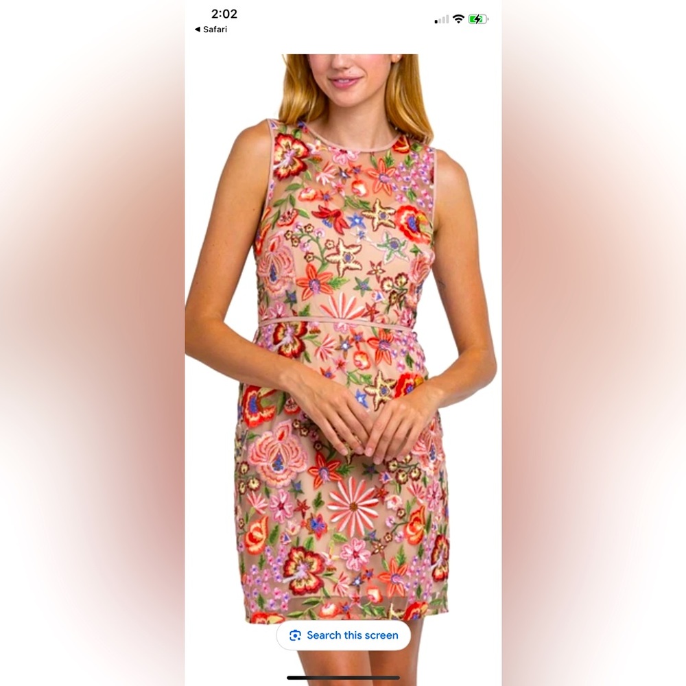 NWT Sam Edelman Embroidered Floral Sleeveless Sheath Mini Dress
Women's Size 10